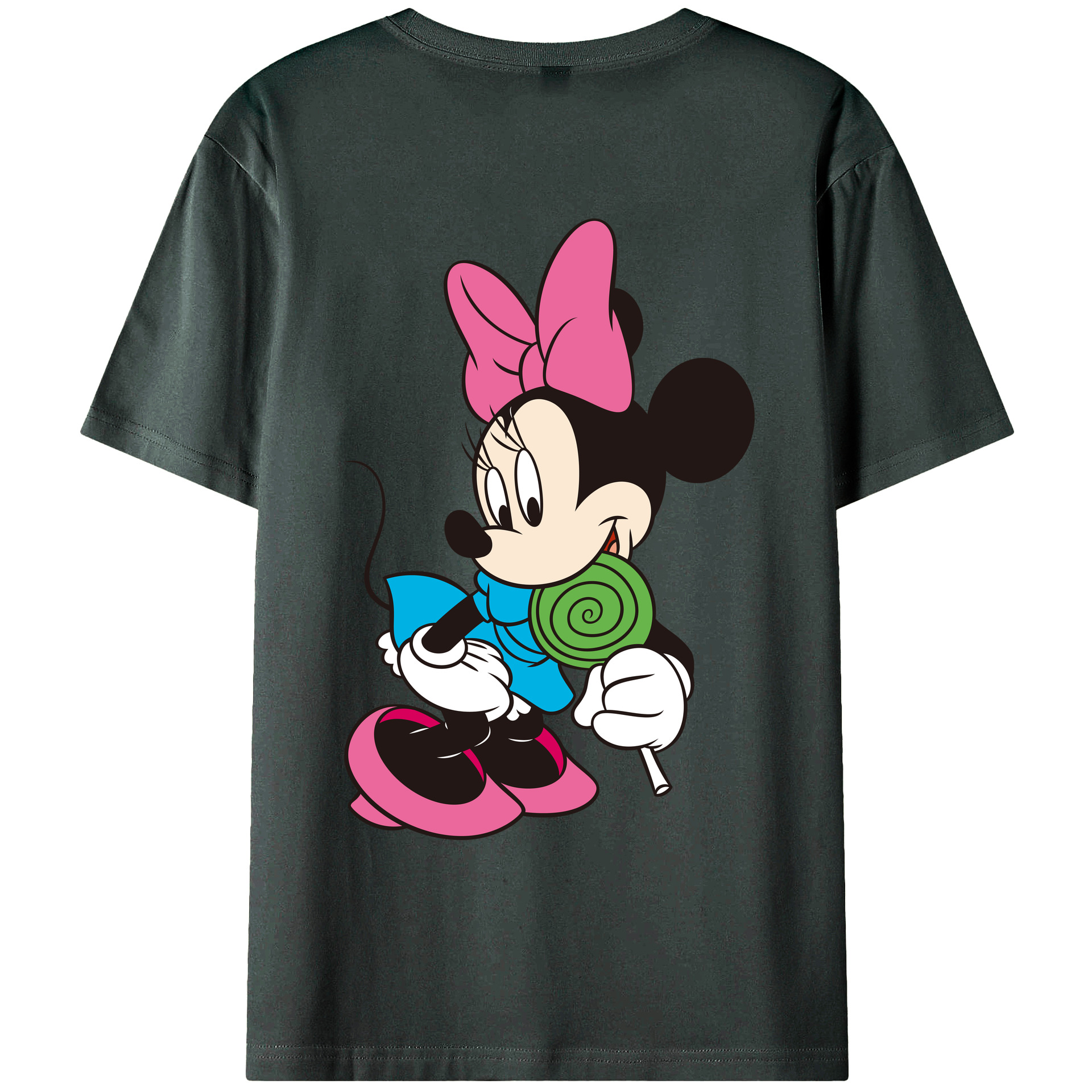 ミッキーマウス Mickey Mouse 綿100％ メンズ半袖Tシャツ（バックプリント） 通気性